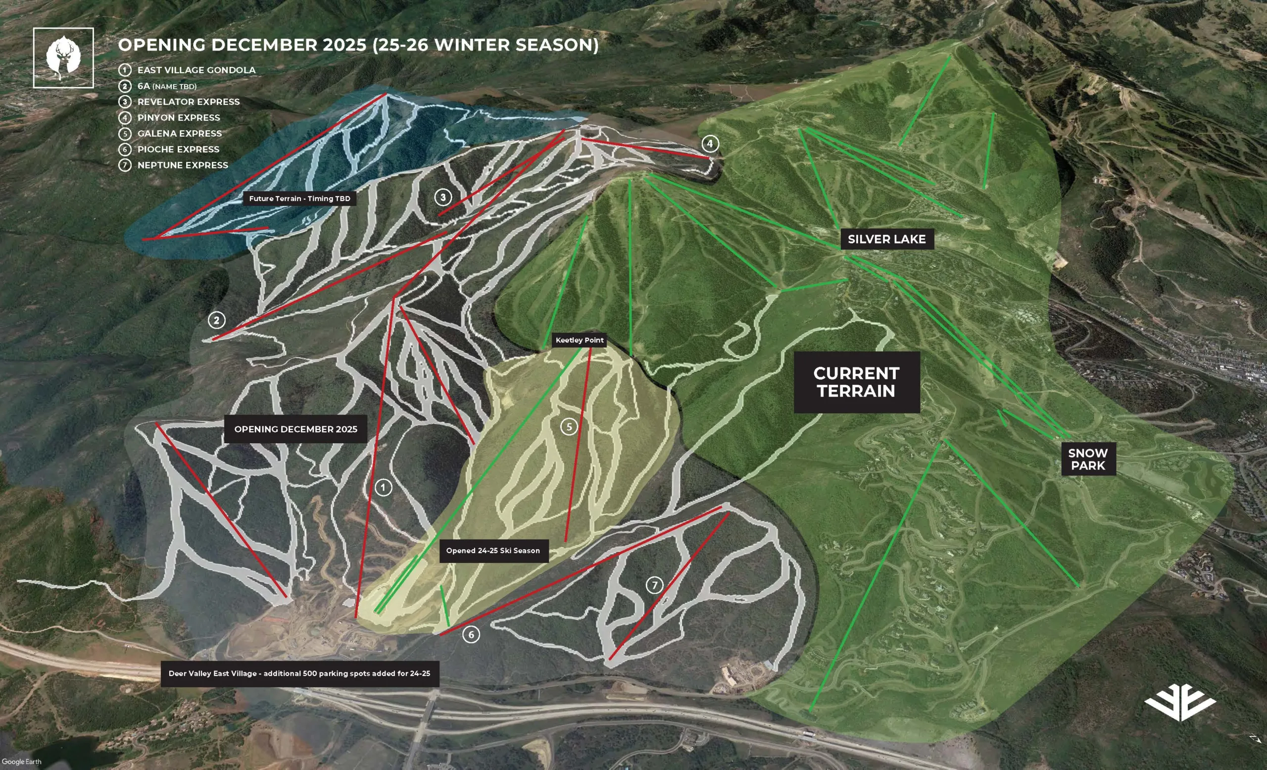 Expanded terrain that will be opening at Deer Valley for the 25/26 winter season.